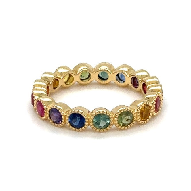 18k Yellow Multi Sapphire Eternity Ring