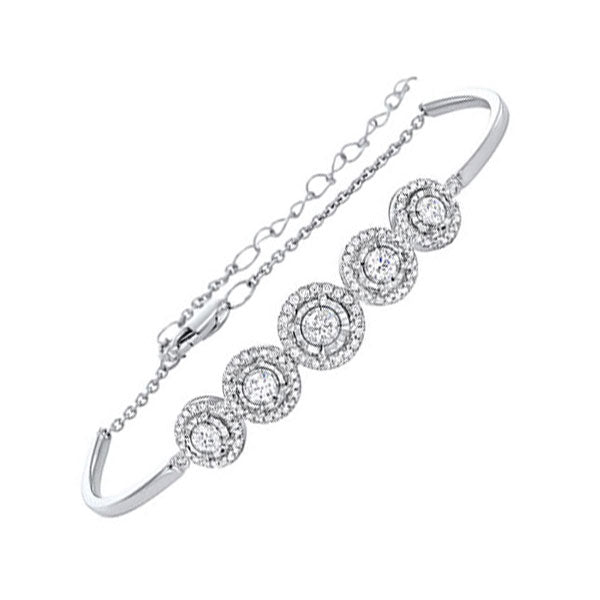 14Kt White Gold Diamond (1Ctw) Bangle