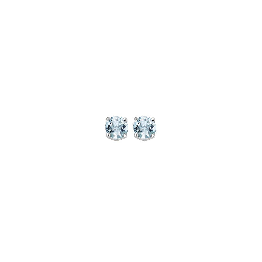 14Kt White Gold Aquamarine (1/5 Ctw) Earring