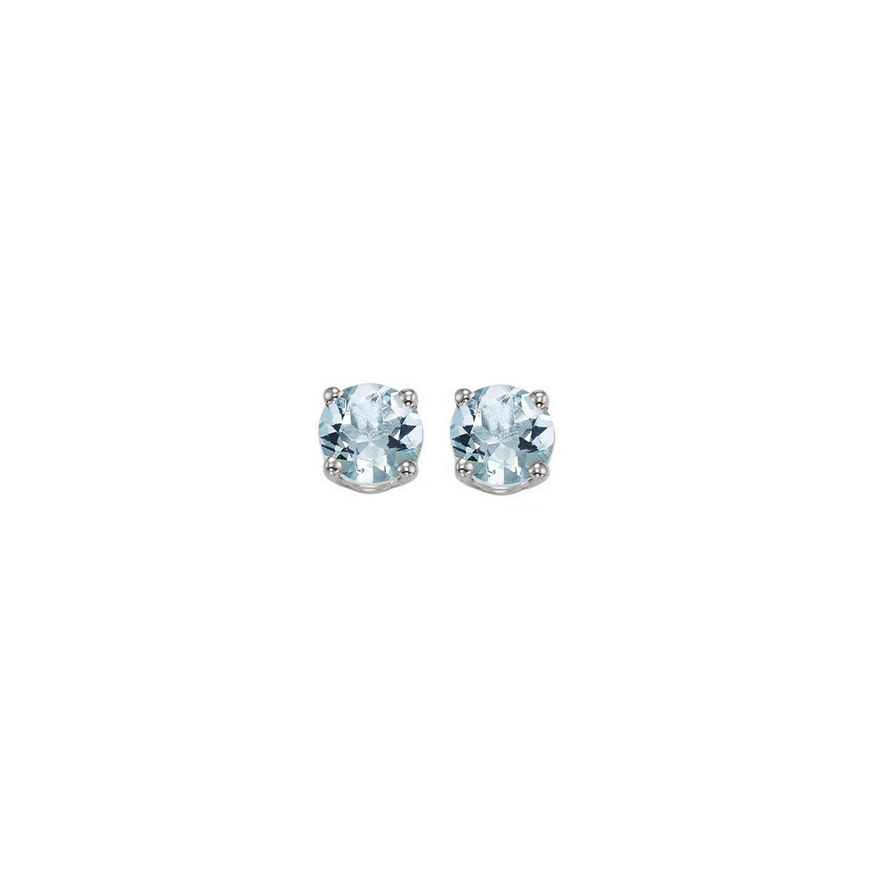 14Kt White Gold Aquamarine (1/2 Ctw) Earring