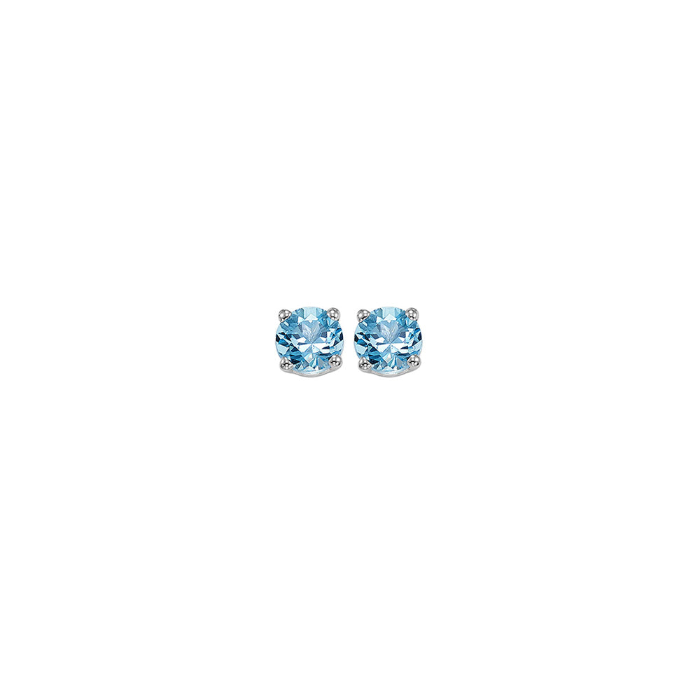 14Kt White Gold Blue Topaz (1/4 Ctw) Earring