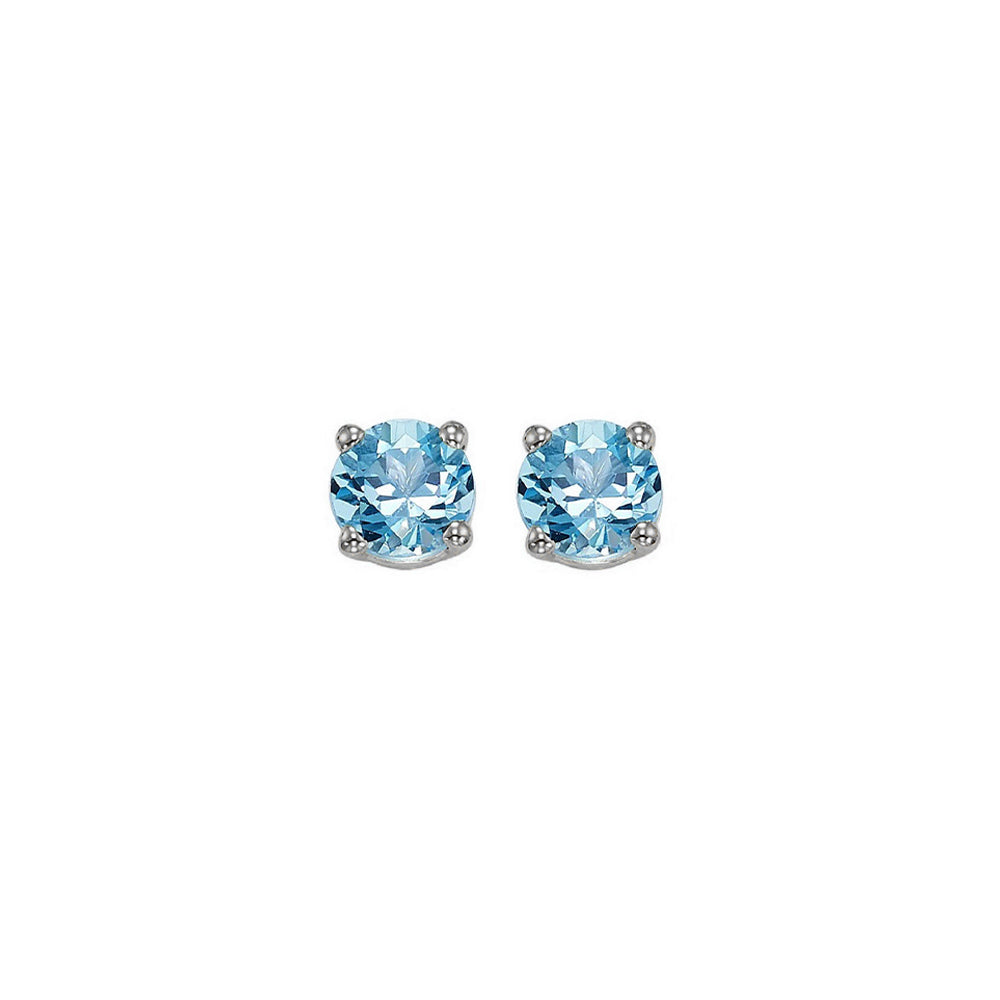 14Kt White Gold Blue Topaz (7/8 Ctw) Earring