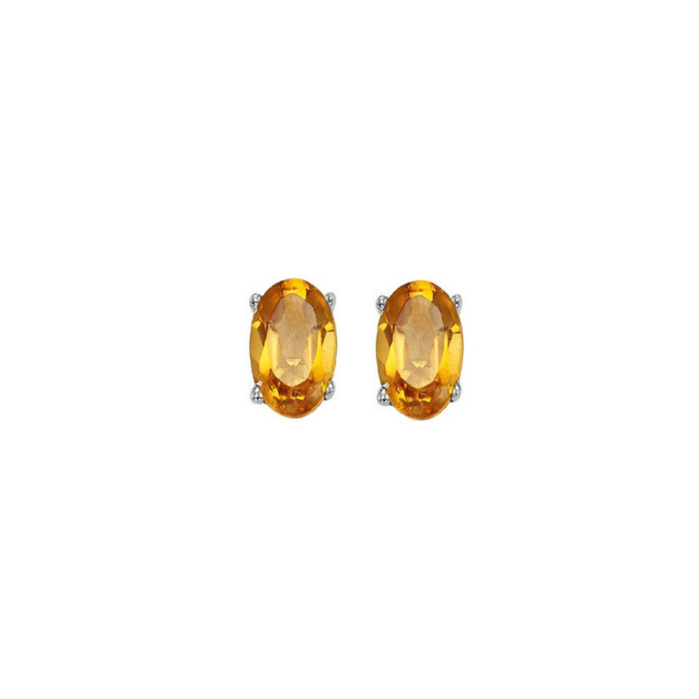 14Kt White Gold Citrine (1 Ctw) Earring