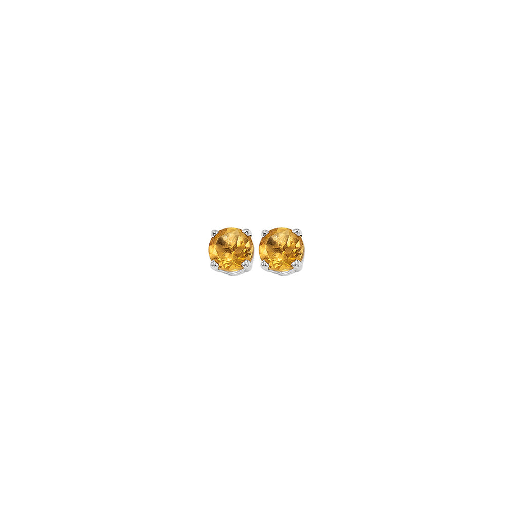 14Kt White Gold Citrine (1/5 Ctw) Earring