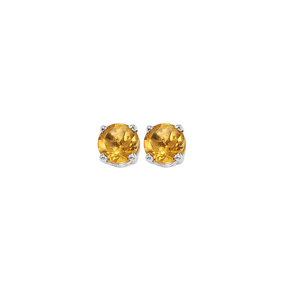 14Kt White Gold Citrine (7/8 Ctw) Earring