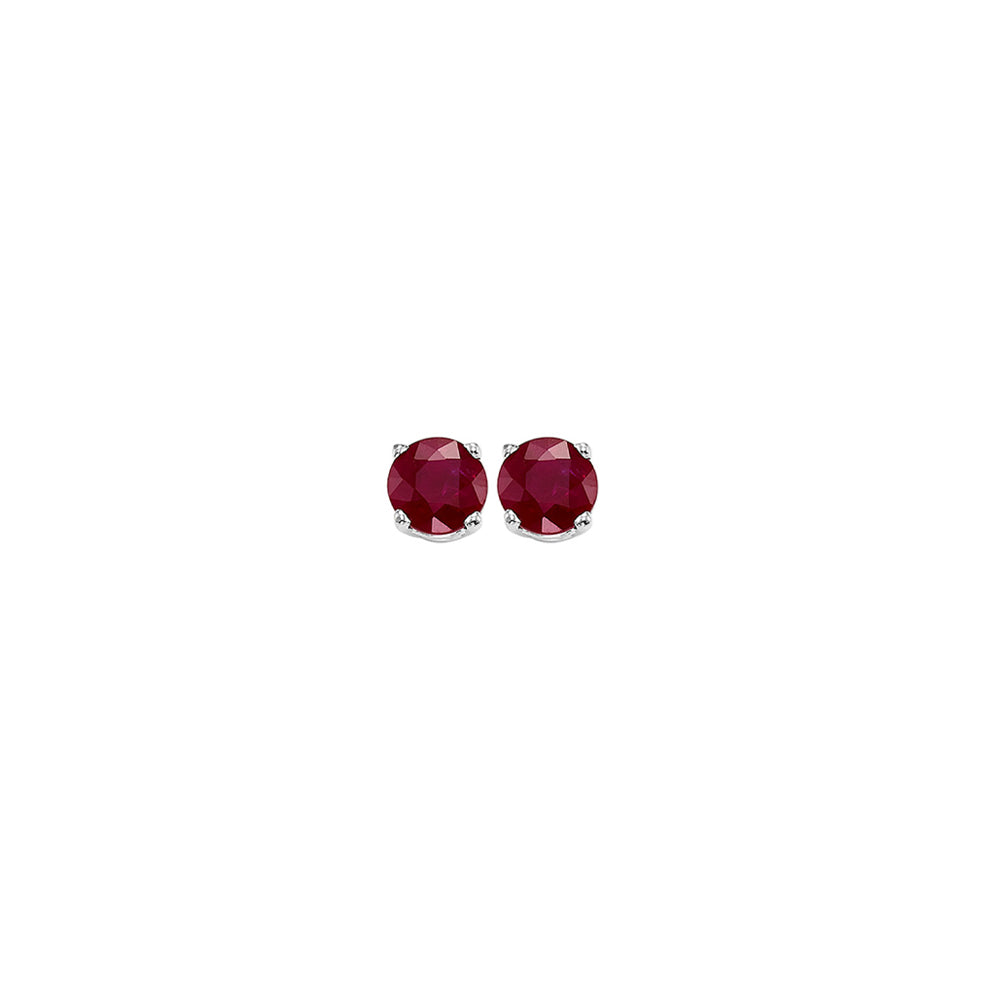 14Kt White Gold Garnet (1/4 Ctw) Earring