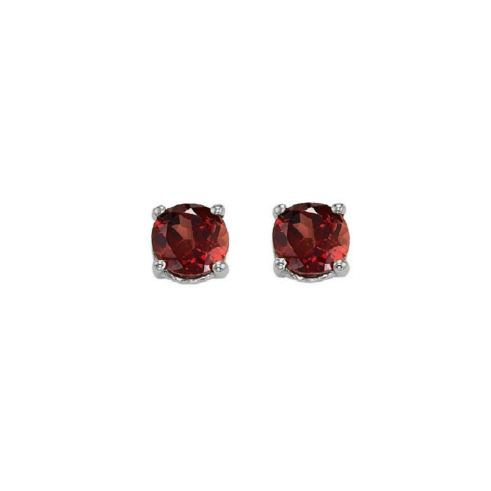 14Kt White Gold Garnet (7/8 Ctw) Earring