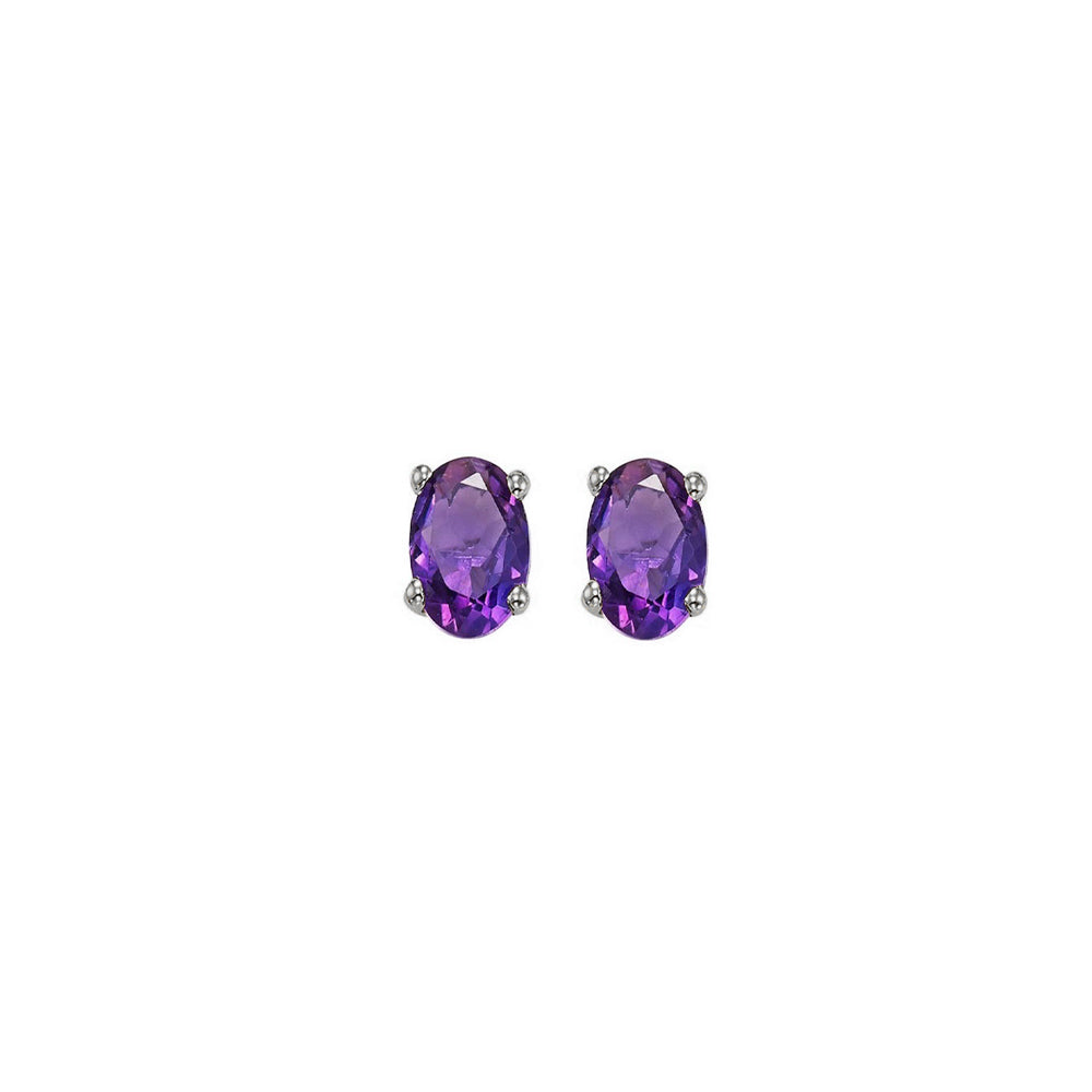 14Kt White Gold Amethyst (1/2 Ctw) Earring