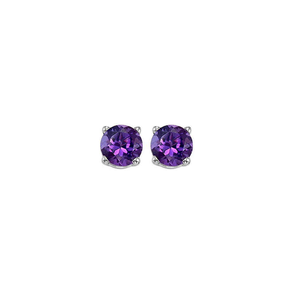 14Kt White Gold Amethyst (7/8 Ctw) Earring