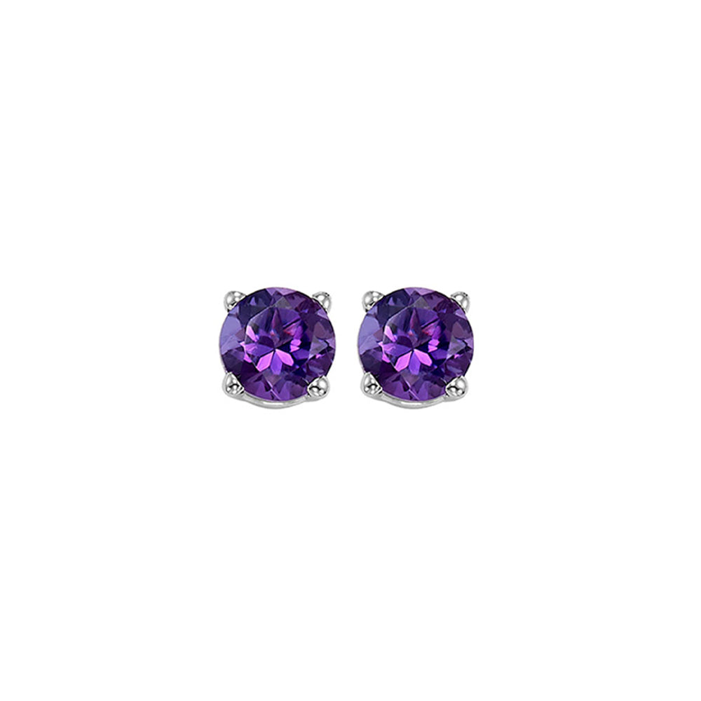 14Kt White Gold Amethyst (1 Ctw) Earring