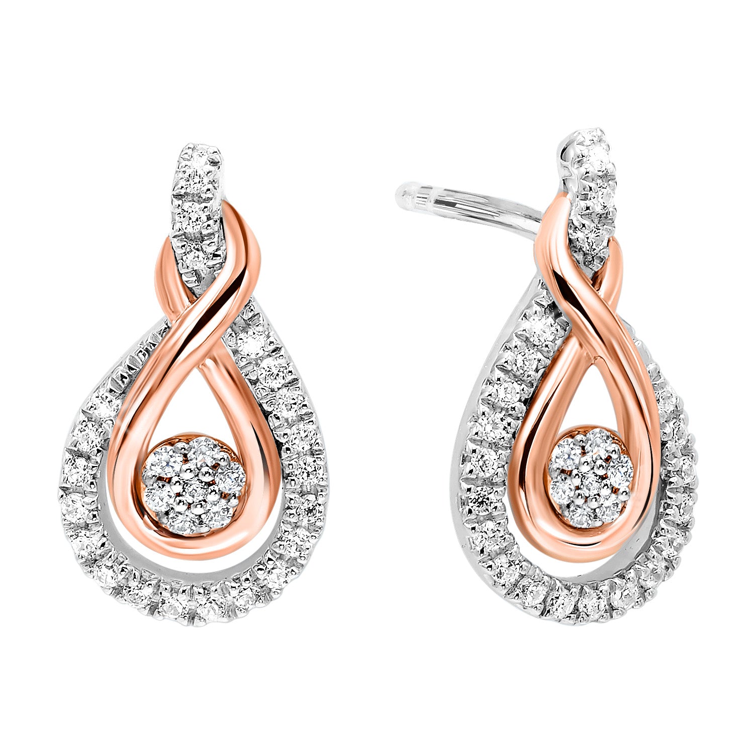 Gold & Silver Diamond Earrings