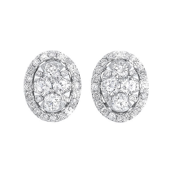 14Kt White Gold Diamond (1Ctw) Earring