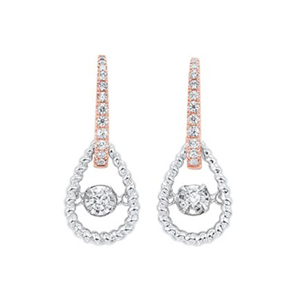 10Kt White Rose Gold Diamond (1/4Ctw) Earring