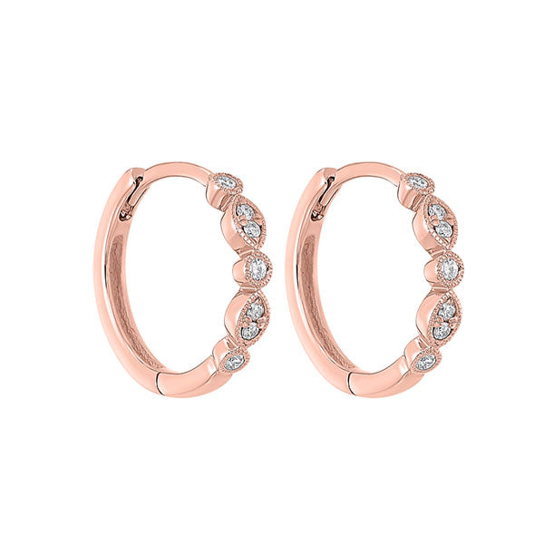 14Kt Rose Gold Diamond (1/6Ctw) Earring