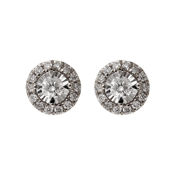 14Kt White Gold Diamond (1/6Ctw) Earring