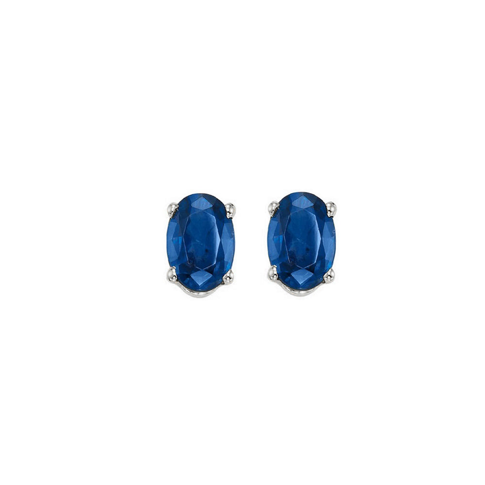 14Kt White Gold Sapphire (7/8 Ctw) Earring