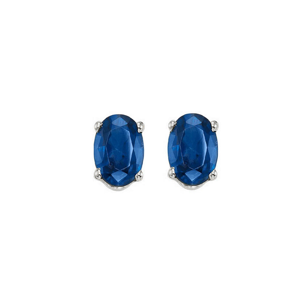 14Kt White Gold Sapphire (1 Ctw) Earring