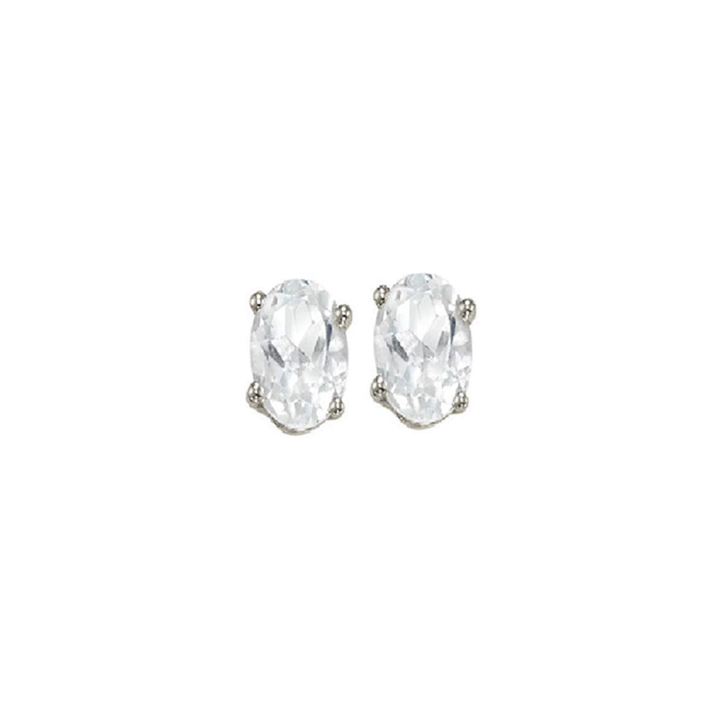 14Kt White Gold White Topaz (7/8 Ctw) Earring