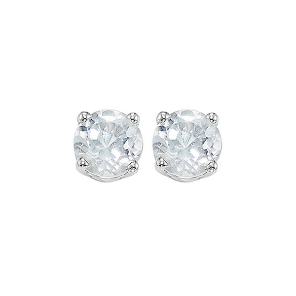 14Kt White Gold White Topaz (1/4 Ctw) Earring