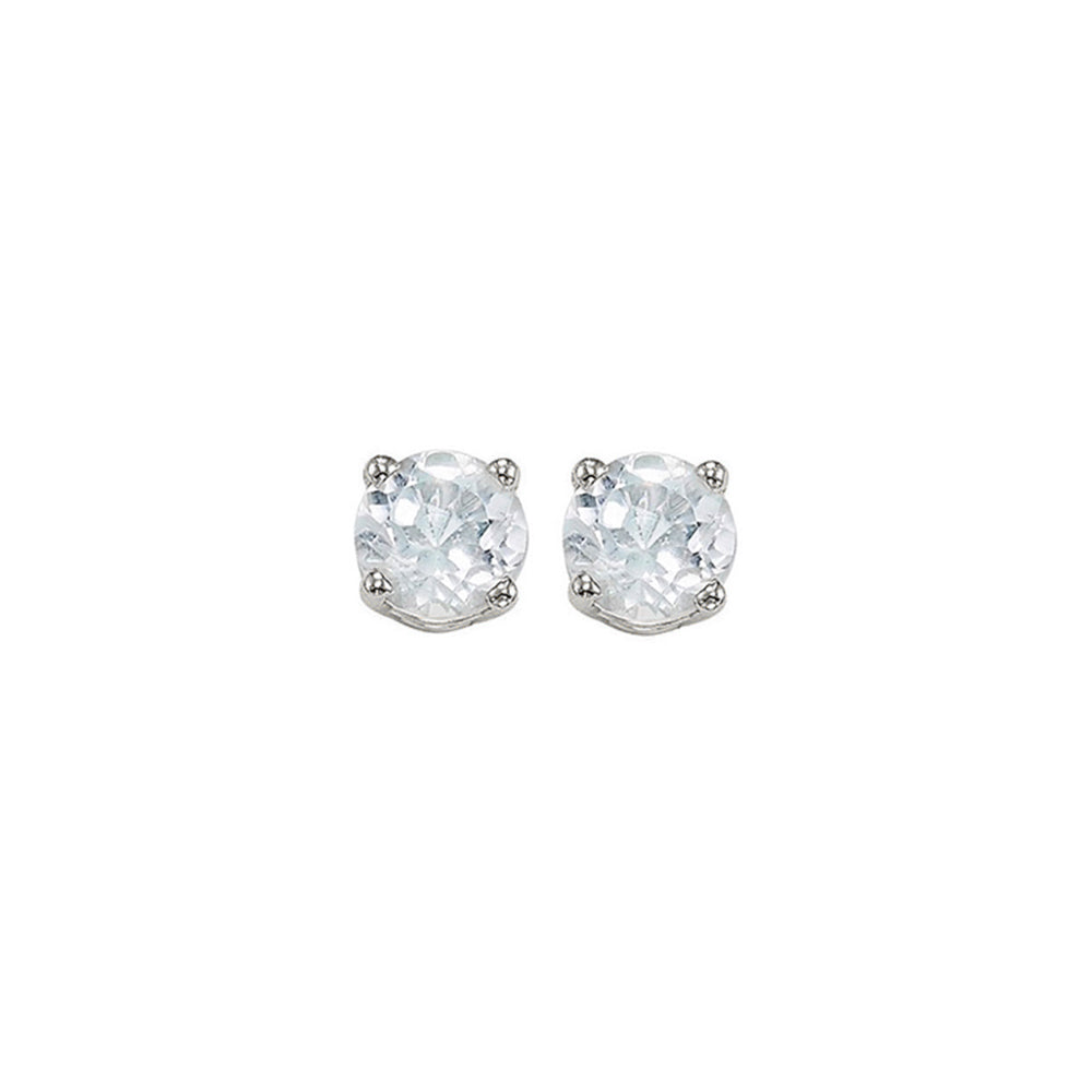 14Kt White Gold White Topaz (7/8 Ctw) Earring