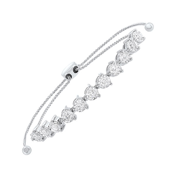 14Kt White Gold Diamond (1Ctw) Bracelet