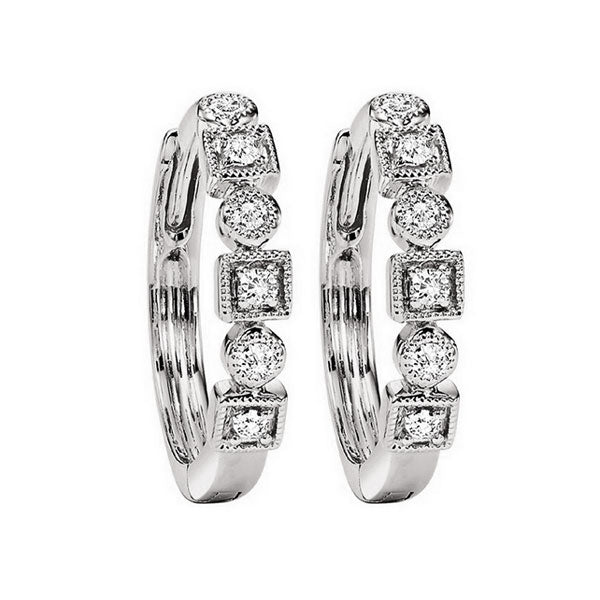 10Kt White Gold Diamond (1/8Ctw) Earring