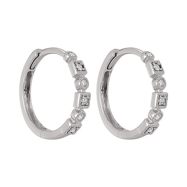 14Kt White Gold Diamond (1/8Ctw) Earring