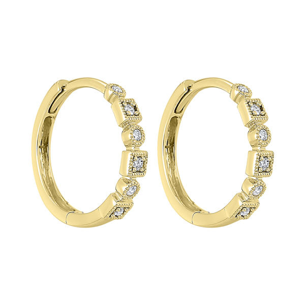 14Kt Yellow Gold Diamond (1/8Ctw) Earring