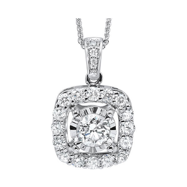 14Kt White Gold Diamond (1/10 Ctw) Pendant