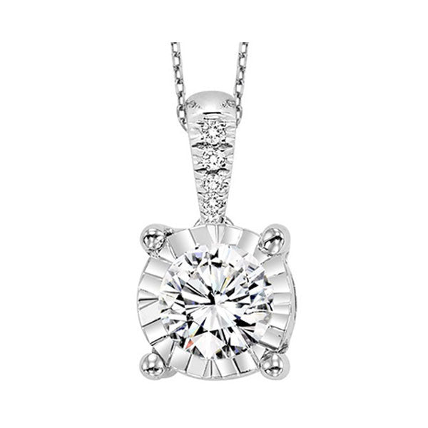 14Kt White Gold Diamond (1/10 Ctw) Pendant