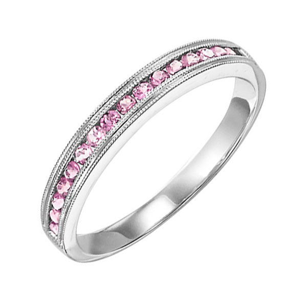 10Kt White Gold Pink Tourmaline (1/3 Ctw) Ring