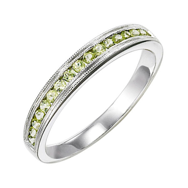 10Kt White Gold Peridot (1/3 Ctw) Ring