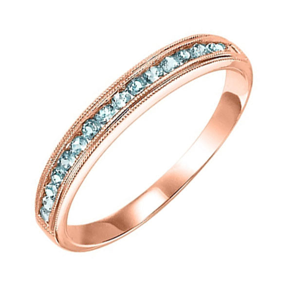 14Kt Rose Gold Blue Topaz (1/3 Ctw) Ring