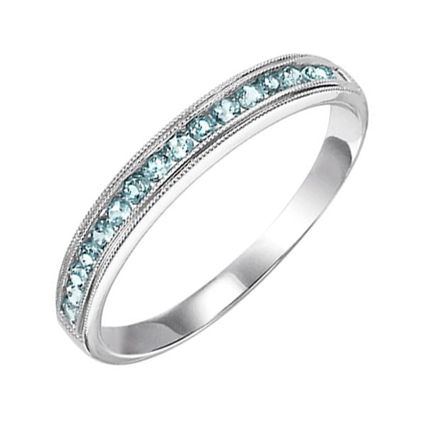 14Kt White Gold Blue Topaz (1/3 Ctw) Ring