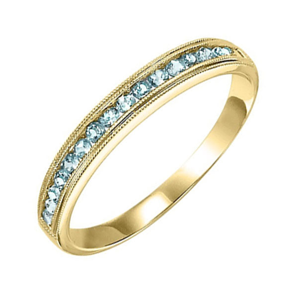 14Kt Yellow Gold Blue Topaz (1/3 Ctw) Ring