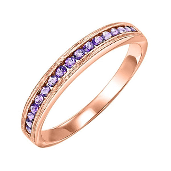 14Kt Rose Gold Amethyst (1/3 Ctw) Ring