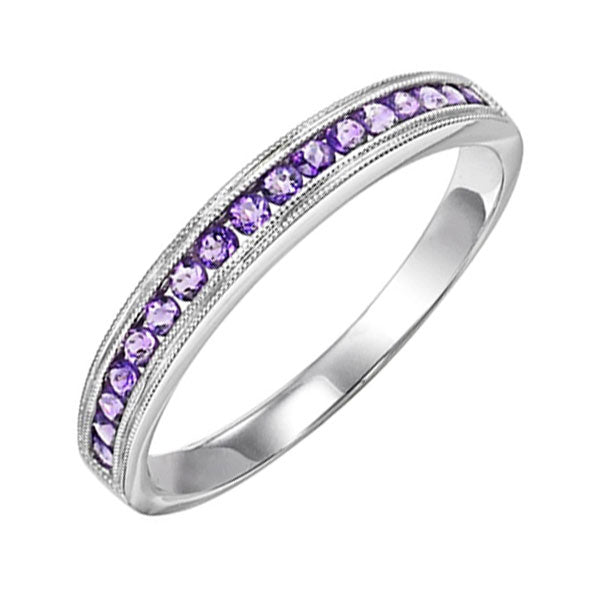 14Kt White Gold Amethyst (1/3 Ctw) Ring