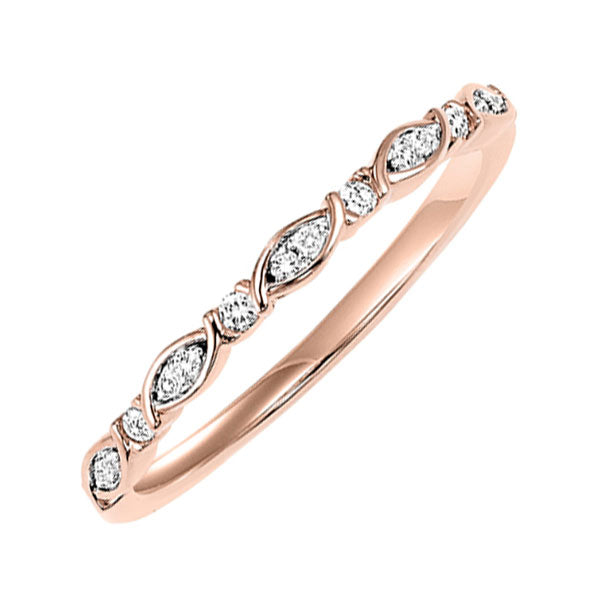 14Kt Rose Gold Diamond (1/12 Ctw) Band