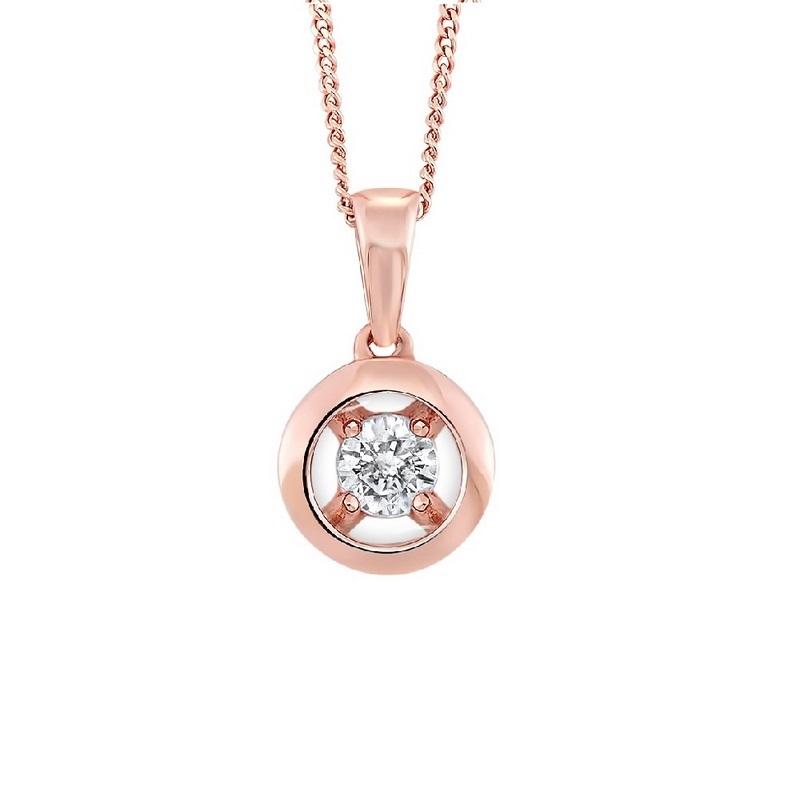 10K Rose Gold Diamond Pendant