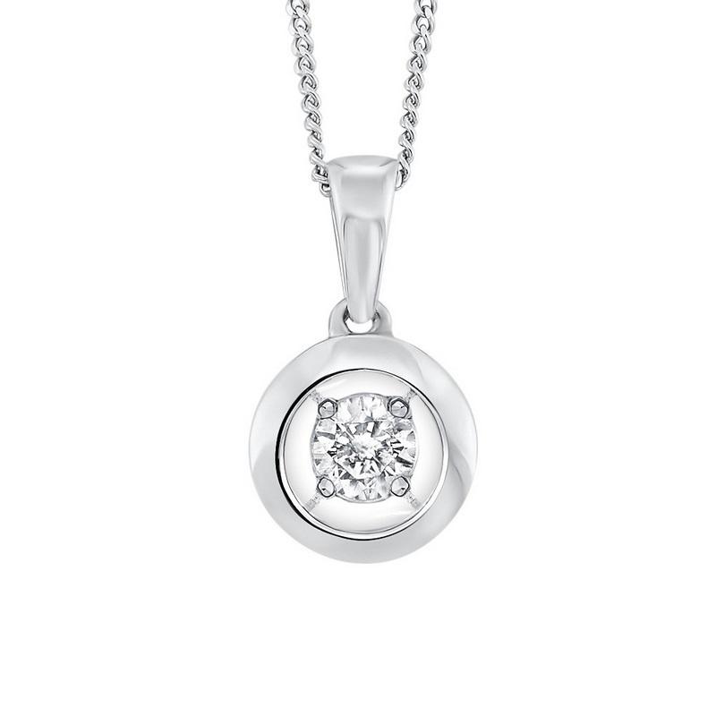 10K White Gold Diamond Pendant