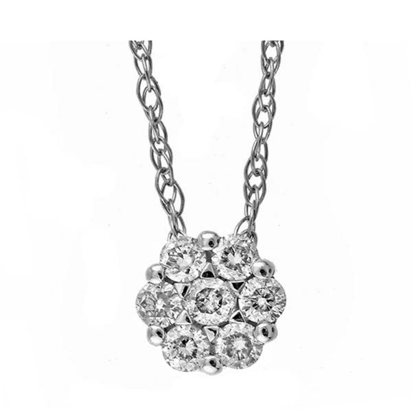 14Kt White Gold Diamond (1/10 Ctw) Pendant