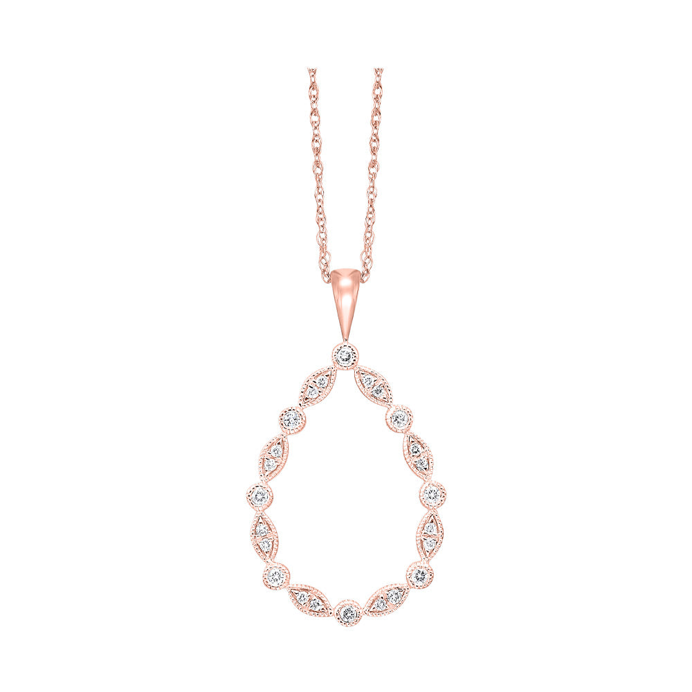 14Kt Rose Gold Diamond 1/8Ctw Pendant