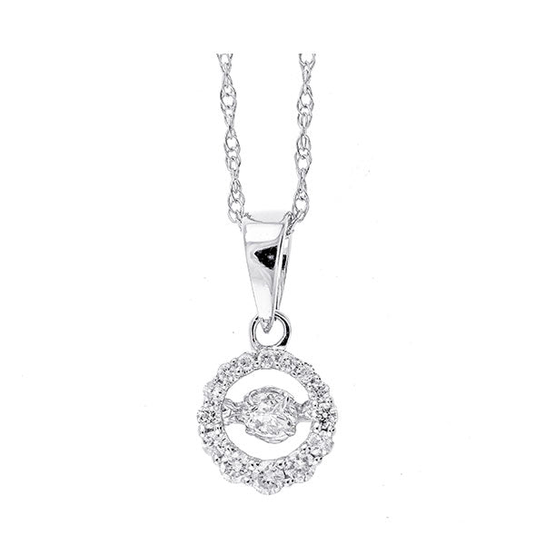 14Kt White Gold Diamond (1/8Ctw) Pendant