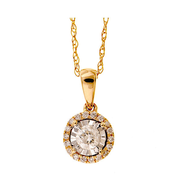 14Kt Yellow Gold Diamond (1/6Ctw) Pendant