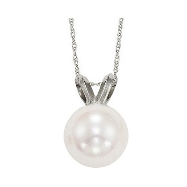 14Kt White Gold Pearl (1/2 Ctw) Pendant