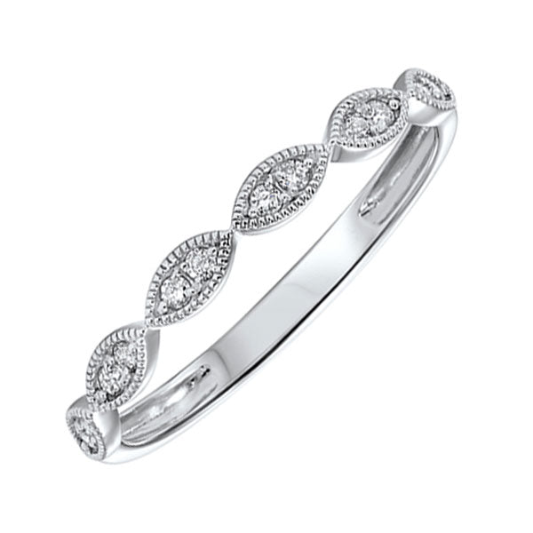 14Kt White Gold Diamond (1/8Ctw) Band