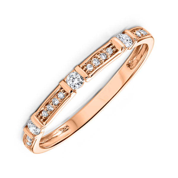 10Kt Rose Gold Diamond (1/6Ctw) Band