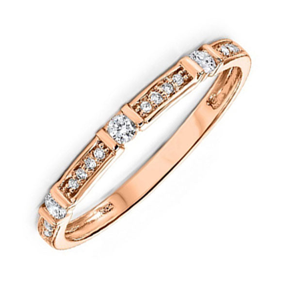 14Kt Rose Gold Diamond (1/6Ctw) Band