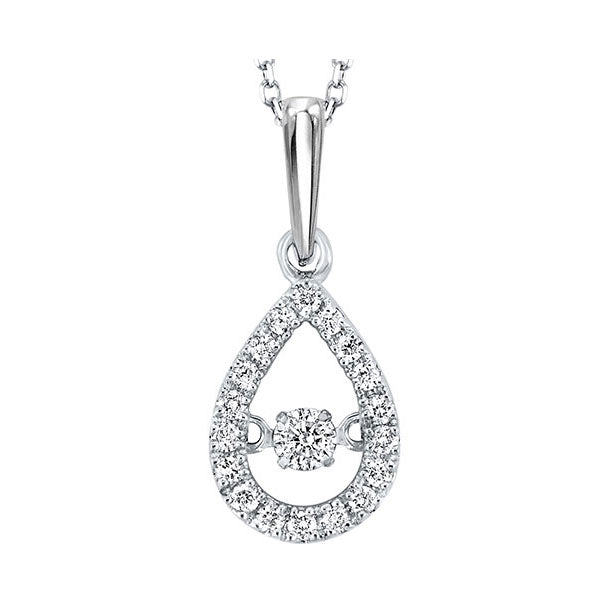 10Kt White Gold Diamond (1/5Ctw) Pendant