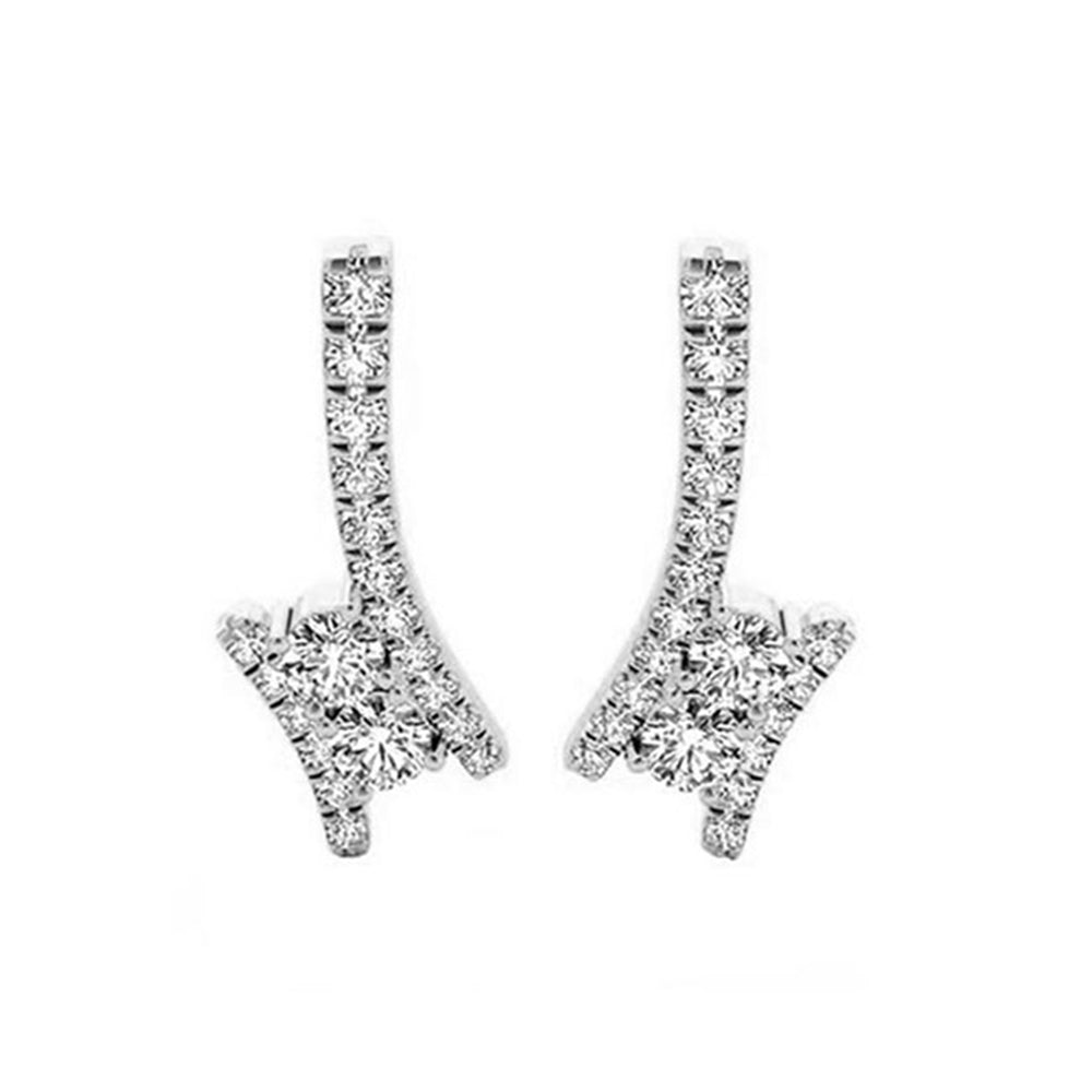 14Kt White Gold Diamond (1Ctw) Earring